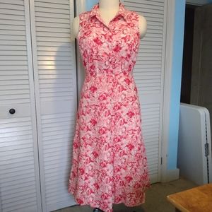 Size 14 linen skirt and top set in coral pink and ivory